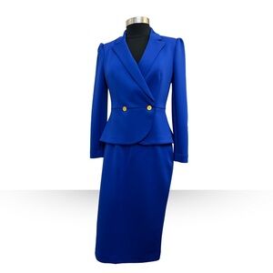 Elegant Blue Blazer and Skirt Set